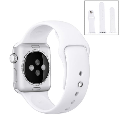 For Apple Watch Ultra 49mm & Watch Ultra 2 49mm / Series 9&8&7 45mm / SE 3&SE 2&6&SE&5&4 44mm / 3&2&1 42mm 3 in 1 Rubber Watch Band with Pin Buckle(White) by bashfashion