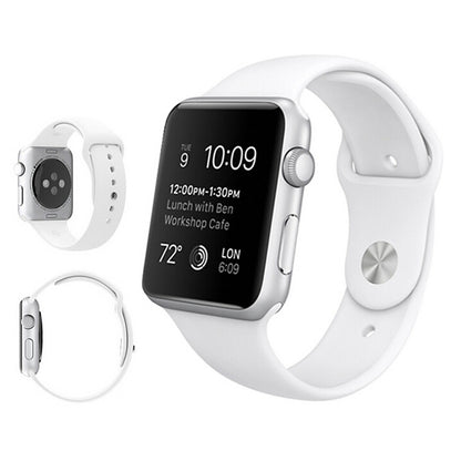 For Apple Watch Ultra 49mm & Watch Ultra 2 49mm / Series 9&8&7 45mm / SE 3&SE 2&6&SE&5&4 44mm / 3&2&1 42mm 3 in 1 Rubber Watch Band with Pin Buckle(White) by bashfashion