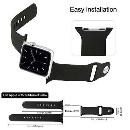 For Apple Watch Ultra 49mm & Watch Ultra 2 49mm / Series 9&8&7 45mm / SE 3&SE 2&6&SE&5&4 44mm / 3&2&1 42mm 3 in 1 Rubber Watch Band with Pin Buckle (Starlight) by bashfashion