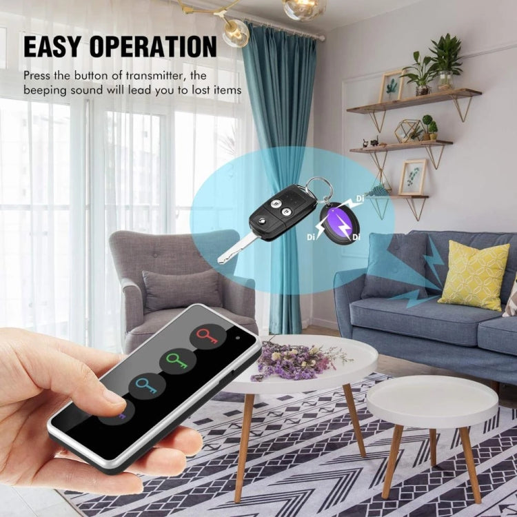 Smart Remote Wireless Key Finder with LED Flashlight, 1 RF Transmitter and 4 Receivers by bashfashion