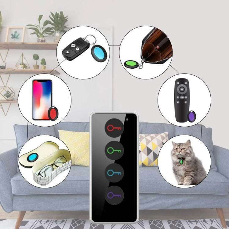 Smart Remote Wireless Key Finder with LED Flashlight, 1 RF Transmitter and 4 Receivers by bashfashion
