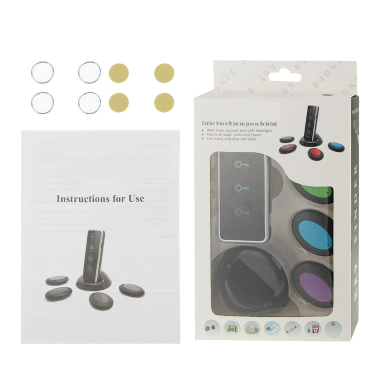 Smart Remote Wireless Key Finder with LED Flashlight, 1 RF Transmitter and 4 Receivers by bashfashion