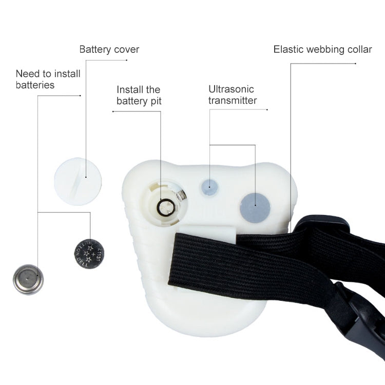 Ultrasonic Bark Stop Collar(White) by bashfashion