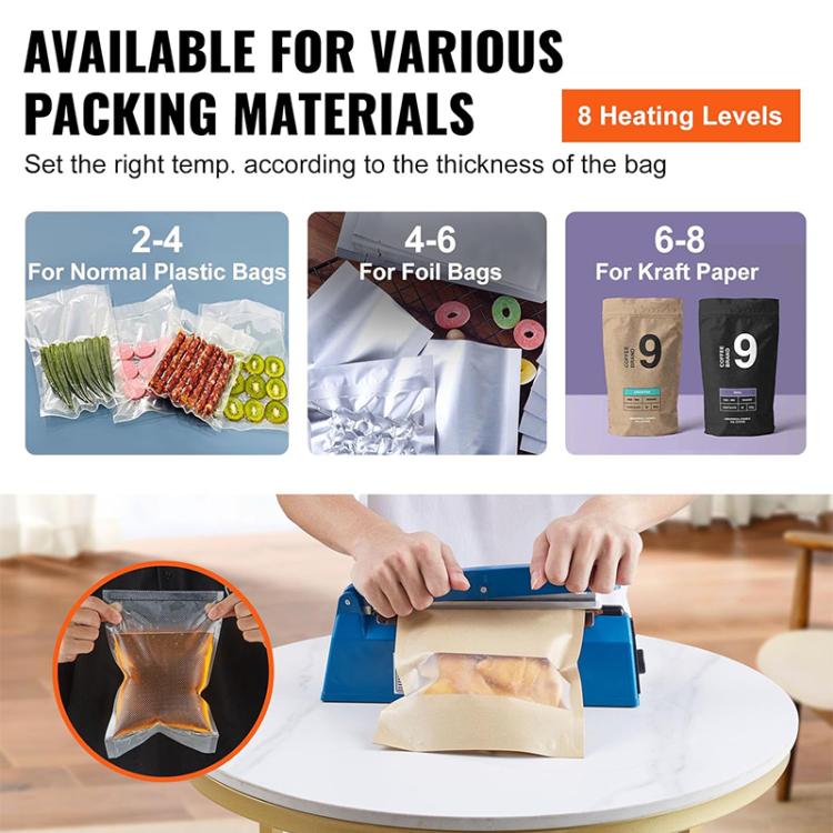 FS-300 300mm Heat Sealing Hand Impulse Poly Sealer Closer Machine (US Plug) by bashfashion