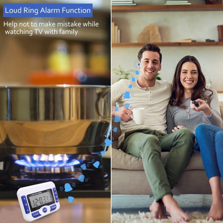 PS-360 4 Groups Alarm Timer Digital Kitchen Countdown Clock by bashfashion