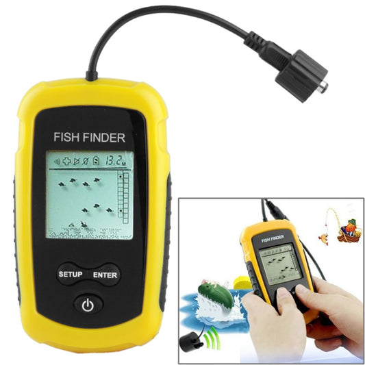 Portable Fish Finder with 2.0 inch Display, Depth Readings From 2.0 to 328ft (0.6-100m)(Yellow) by bashfashion