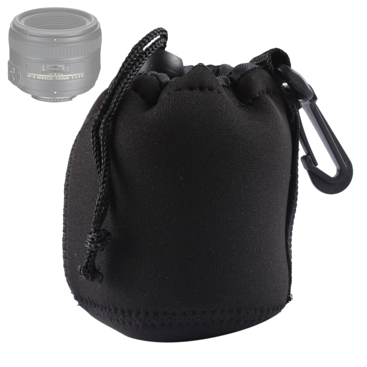 Neoprene SLR Camera Lens Carrying Bag Pouch Bag with Carabiner, Size: 8x10cm(Black) by bashfashion