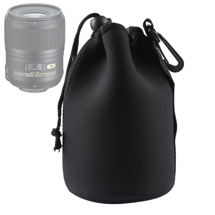 Neoprene SLR Camera Lens Carrying Bag Pouch Bag with Carabiner, Size: 10x18cm(Black) by bashfashion