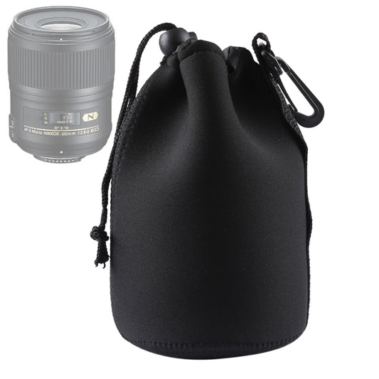 Neoprene SLR Camera Lens Carrying Bag Pouch Bag with Carabiner, Size: 10x18cm(Black) by bashfashion