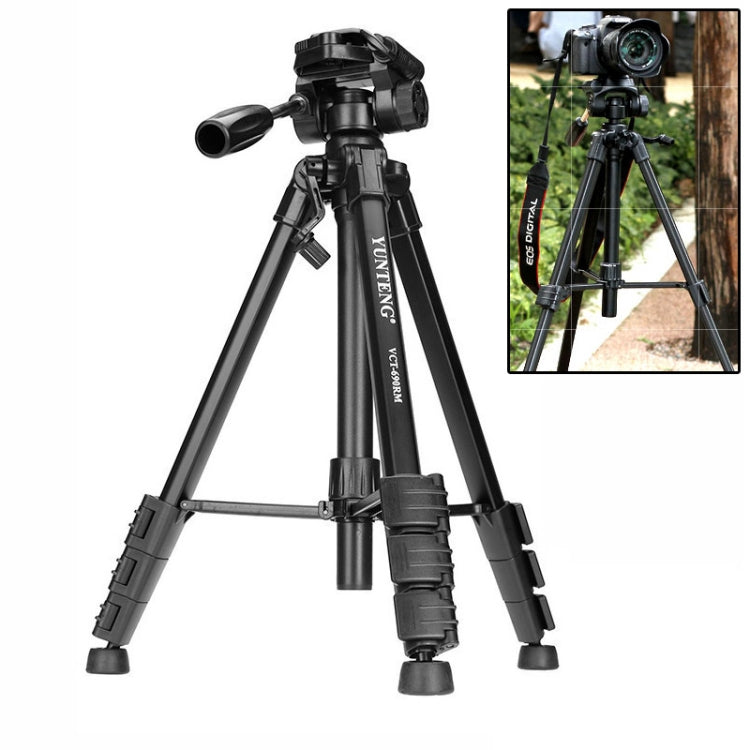 YUNTENG Camera Tripod with 3-dimensional Damping Head (VCT-690RM)(Black) by YUNTENG