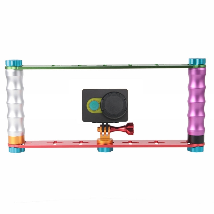 Dual Grip Handle Stabilizer Aluminum Mount Bracket for PULUZ Action Sports Cameras Jaws Flex Clamp Mount for GoPro, Insta360, DJI and Other Action Cameras by bashfashion