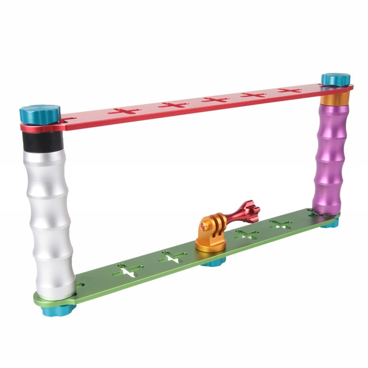 Dual Grip Handle Stabilizer Aluminum Mount Bracket for PULUZ Action Sports Cameras Jaws Flex Clamp Mount for GoPro, Insta360, DJI and Other Action Cameras by bashfashion