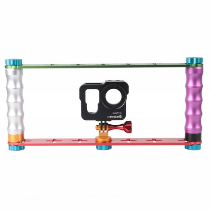 Dual Grip Handle Stabilizer Aluminum Mount Bracket for PULUZ Action Sports Cameras Jaws Flex Clamp Mount for GoPro, Insta360, DJI and Other Action Cameras by bashfashion