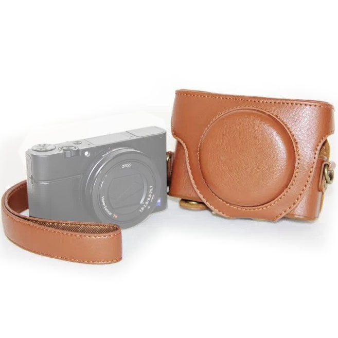 Retro Style PU Leather Camera Case Bag with Strap for Sony RX100 M3 / M4 / M5(Brown) by bashfashion