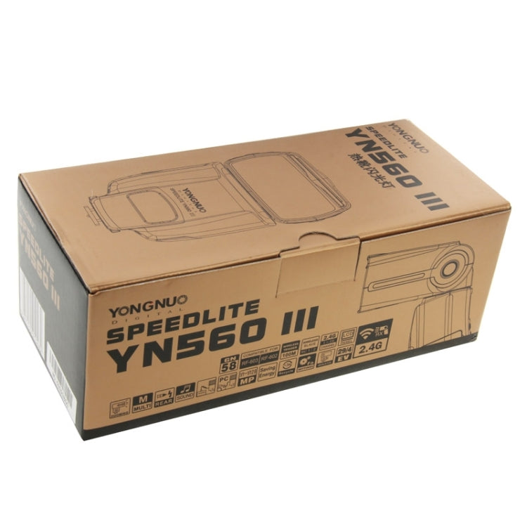 YN-560 III Ultra-long-range Wireless Flash Speedlite with Metal Hot Shoe for Canon / Nikon / Pentax / Olympus DSLR Camera(Black) by YONGNUO