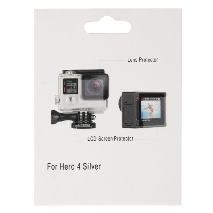 Ultra Clear LCD Screen Protector + Housing Glass Lens Protector Film for GoPro HERO4 Silver Camera by bashfashion