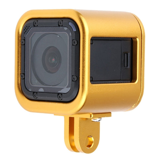 Housing Shell CNC Aluminum Alloy Protective Cage with Insurance Back Cover for GoPro HERO5 Session /HERO4 Session /HERO Session(Gold) by bashfashion
