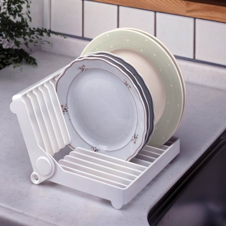 Foldable Dish Drip Rack Plate Holder(White) by bashfashion