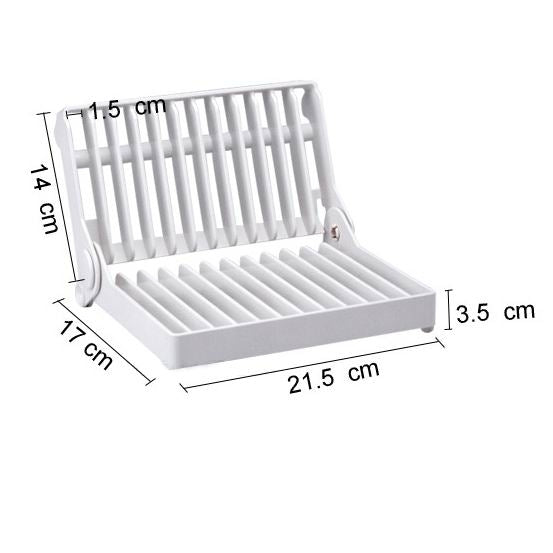 Foldable Dish Drip Rack Plate Holder(White) by bashfashion