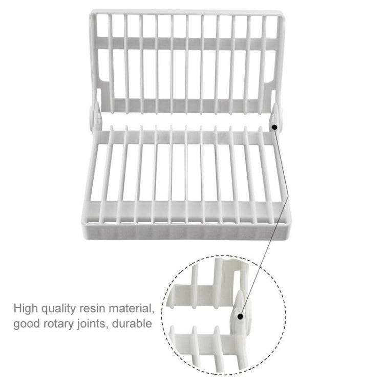 Foldable Dish Drip Rack Plate Holder(White) by bashfashion