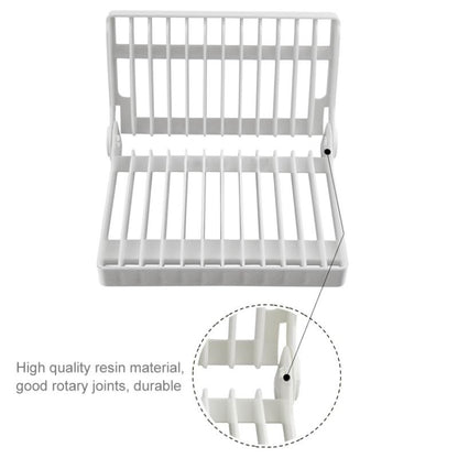 Foldable Dish Drip Rack Plate Holder(White) by bashfashion