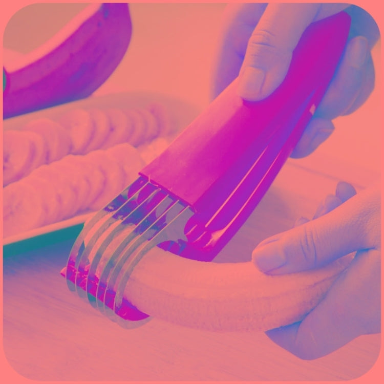 Kitchen Tool Banana Slicer Cutter Chopper for Fruit Salad(Yellow) by bashfashion