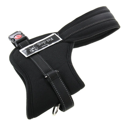 Soft Thicken Pet Chest Suspenders Dog Traction Rope, Size: M (50-65cm)(Black) by bashfashion