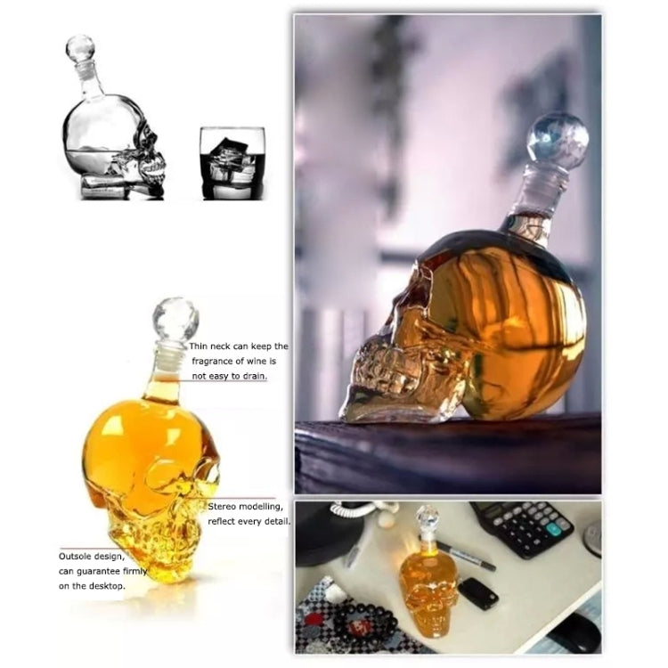 Crystal Glass Skull Bottle for Vodka & Whiskey & Beer Liqueur & Red Wine & Other Beverage, 350ML by bashfashion