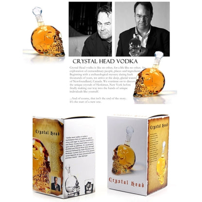 Crystal Glass Skull Bottle for Vodka & Whiskey & Beer Liqueur & Red Wine & Other Beverage, 350ML by bashfashion