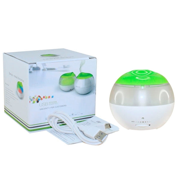 USB Air Humidifier with Mini Red Indicator and Vapour Amount Regulating Switch (White + Green) by bashfashion