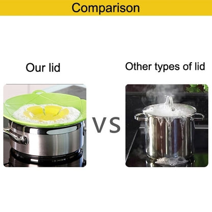 New Spill-Proof, Anti-Flutter and Heat-Resistant Silicone Pot Cover (Ramdom Color Delivery) by bashfashion