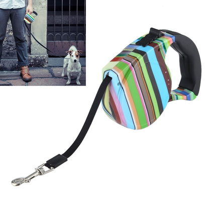 5m Easy Operation Retractable Flexible Dog Leash(Color Strip Style ) by bashfashion