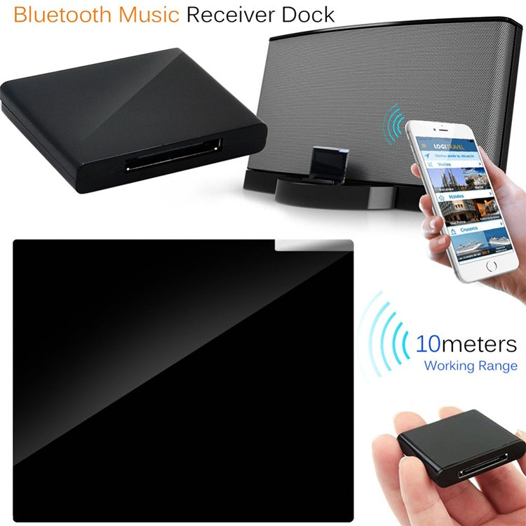 Wireless Bluetooth Music Receiver For iPhone 4 & 4S / (iPad 3) / iPad 2 / iPod / Any Bluetooth Device(Black) by bashfashion