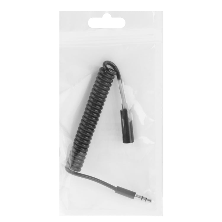 Spring Coiled 3.5mm Male to Female Aux Cable, Compatible with Phones, Tablets, Headphones, MP3 Player, Car/Home Stereo & More, Length: 20cm up to 80cm(Black) by bashfashion