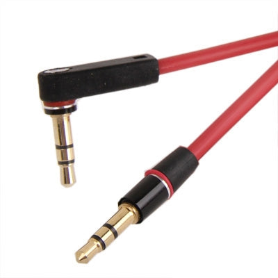 1.2m Aux Audio Cable 3.5mm Elbow Male to Straight Male, Compatible with Phones, Tablets, Headphones, MP3 Player, Car/Home Stereo & More(Red) by bashfashion