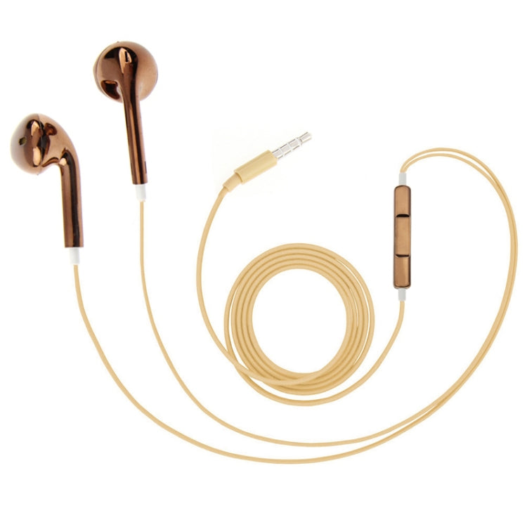 3.5mm Stereo Electroplating Wire Control Earphone for Android Phones / PC / MP3 Player / Laptops(Coffee) by bashfashion