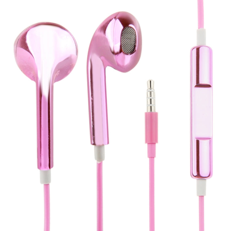 3.5mm Stereo Electroplating Wire Control Earphone for Android Phones / PC / MP3 Player / Laptops(Pink) by bashfashion