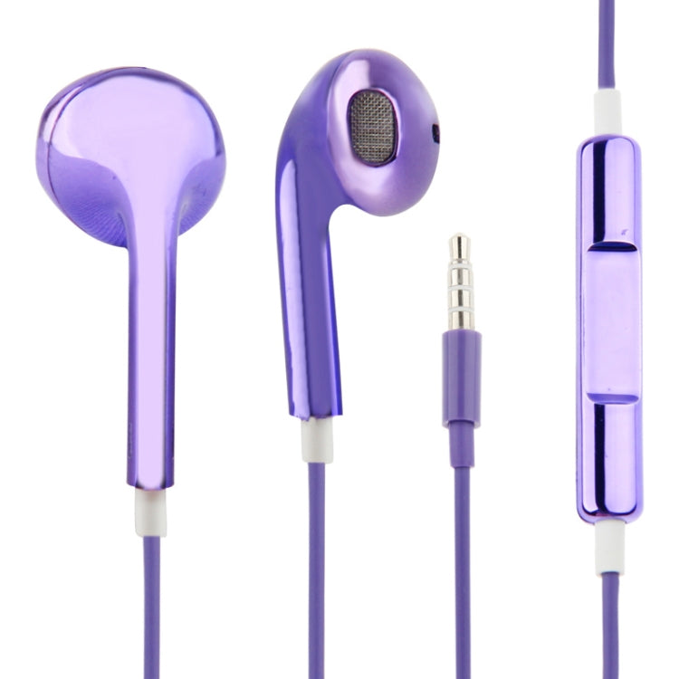 3.5mm Stereo Electroplating Wire Control Earphone for Android Phones / PC / MP3 Player / Laptops(Purple) by bashfashion