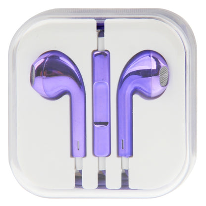 3.5mm Stereo Electroplating Wire Control Earphone for Android Phones / PC / MP3 Player / Laptops(Purple) by bashfashion