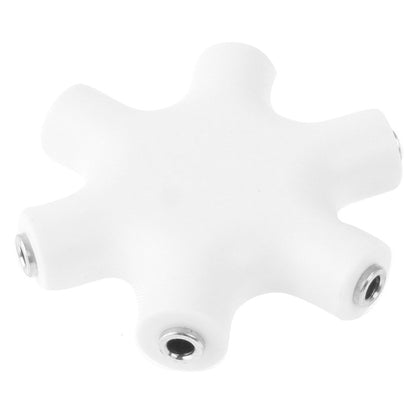 6 Ports Audio Splitter Headphone Connector, Compatible with Phones, Tablets, Headphones, MP3 Player, Car/Home Stereo & More,(White) by bashfashion