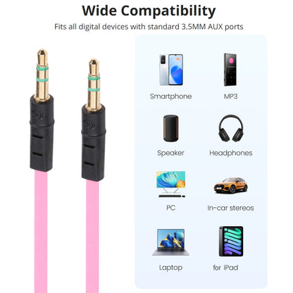 1m Noodle Style Aux Audio Cable 3.5mm Male to Male, Compatible with Phones, Tablets, Headphones, MP3 Player, Car/Home Stereo & More(Blue) by bashfashion