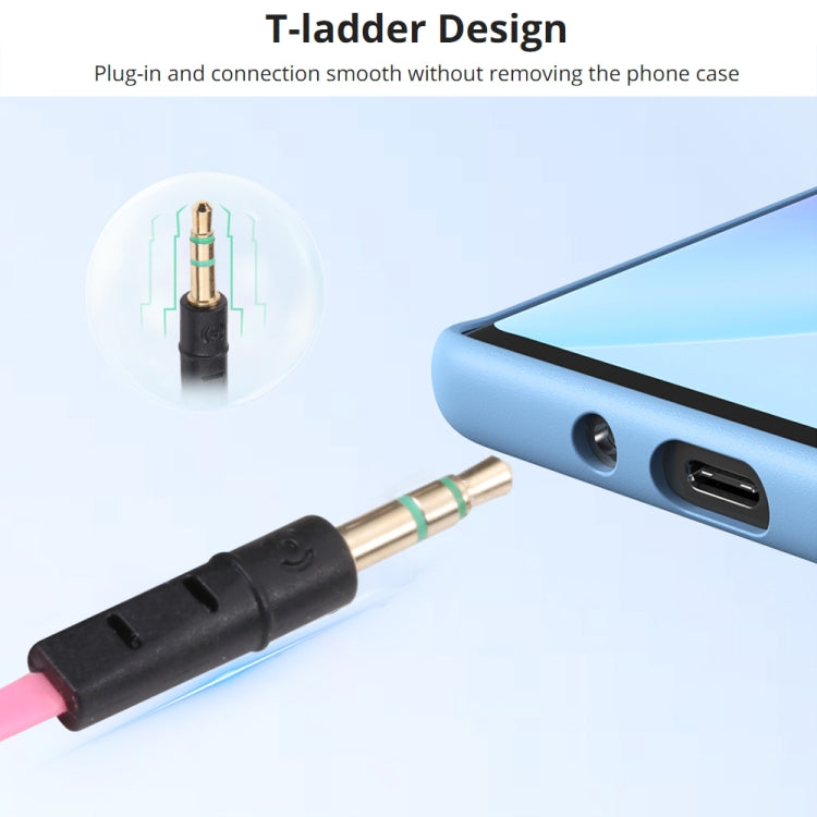 1m Noodle Style Aux Audio Cable 3.5mm Male to Male, Compatible with Phones, Tablets, Headphones, MP3 Player, Car/Home Stereo & More(Pink) by bashfashion