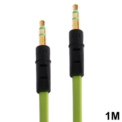 Noodle Style 3.5mm Jack Earphone Cable for iPhone 5 / iPhone 4 & 4S / 3GS / 3G / iPad 4 / iPad mini / mini 2 Retina / New iPad / iPad 2 / iTouch / MP3, Length: 1m(Green) by bashfashion