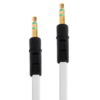 Noodle Style 3.5mm Jack Earphone Cable for iPhone 5 / iPhone 4 & 4S / 3GS / 3G / iPad 4 / iPad mini / mini 2 Retina / New iPad / iPad 2 / iTouch / MP3, Length: 1m(White) by bashfashion