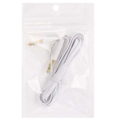Noodle Style 3.5mm Jack Earphone Cable for iPhone 5 / iPhone 4 & 4S / 3GS / 3G / iPad 4 / iPad mini / mini 2 Retina / New iPad / iPad 2 / iTouch / MP3, Length: 1m(White) by bashfashion