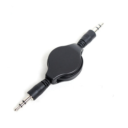 3.5mm Retractable Aux Audio Cable, Compatible with Phones, Tablets, Headphones, MP3 Player, Car/Home Stereo & More, Length: 11cm to 80cm(Black) by bashfashion