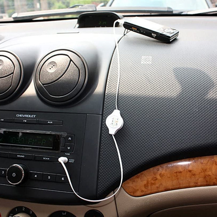 3.5mm Retractable Aux Audio Cable, Compatible with Phones, Tablets, Headphones, MP3 Player, Car/Home Stereo & More, Length: 11cm to 80cm(Black) by bashfashion