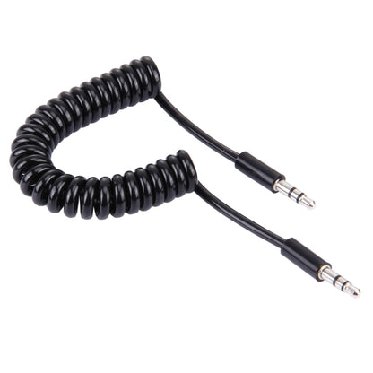 Spring Coiled 3.5mm Aux Cable, Compatible with Phones, Tablets, Headphones, MP3 Player, Car/Home Stereo & More, Length: 15cm - 170cm(Black) by bashfashion