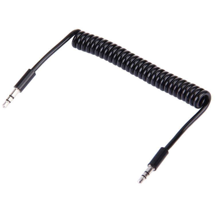 Spring Coiled 3.5mm Aux Cable, Compatible with Phones, Tablets, Headphones, MP3 Player, Car/Home Stereo & More, Length: 15cm - 170cm(Black) by bashfashion