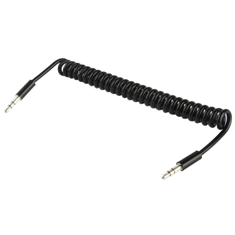 Spring Coiled 3.5mm Aux Cable, Compatible with Phones, Tablets, Headphones, MP3 Player, Car/Home Stereo & More, Length: 20cm up to 80cm(Black) by bashfashion